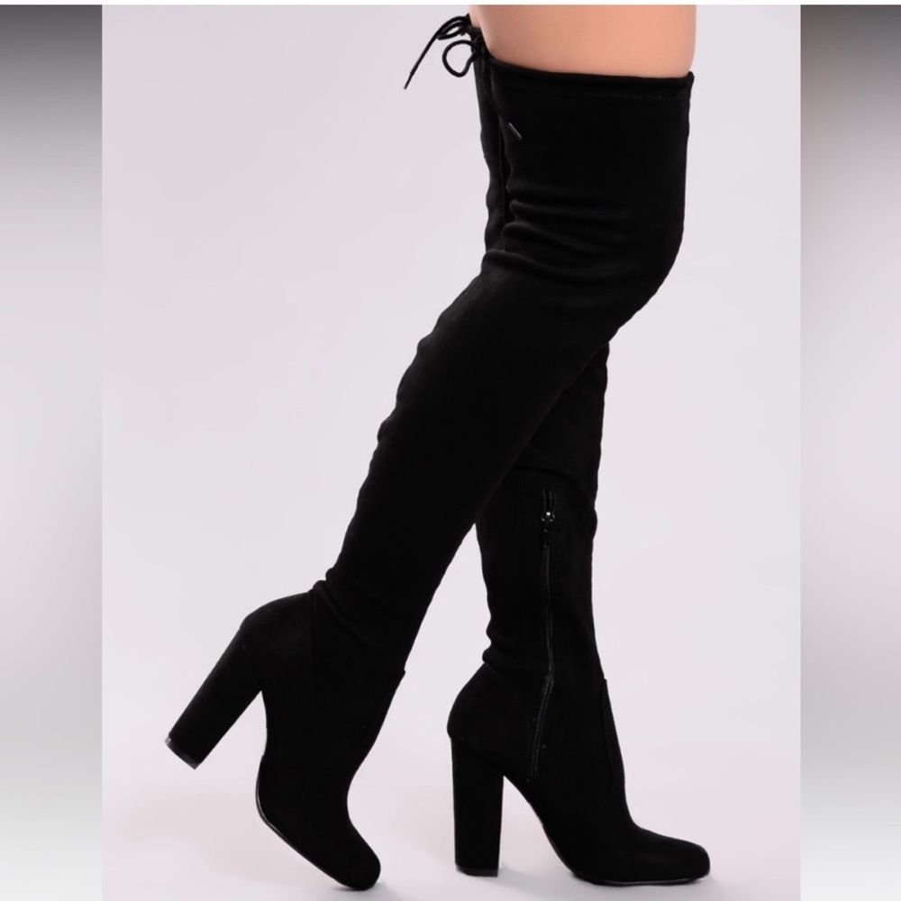 Suede knee high boots